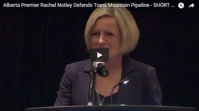Alberta Premier Notley Explains How The Trans Mountain Pipeline Is Good For The Environment - FULL COFFEE SHOPS & UNICORNS SPEECH