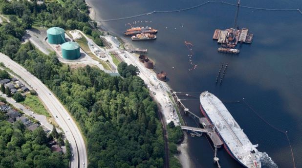 Trans Mountain Pipeline Marine Terminal In Burnaby BC May 2018 (Associated Press)