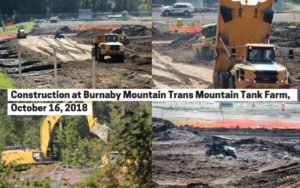 Burnaby Trans Mountain pipeline related tank farm construction Oct 2018