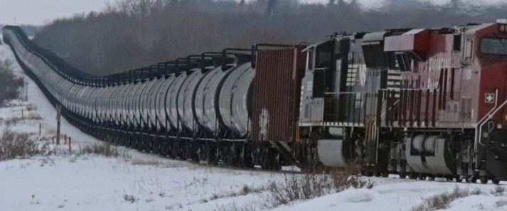 2019 Crude Oil By Rail Stretches From Edmonton Past Vancouver 300 Kilometers Into the Pacific Ocean