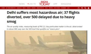 Delhi shut down airport because of smog 2019