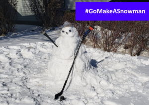 gomakeasnowman hashtag snowman playing hockey - gocanada - gobuildasnowman