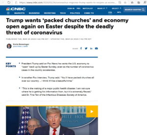 trump wants packed churches by easter 2020 covid19