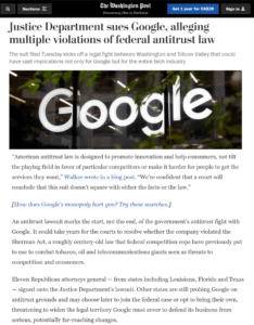 Washington Post - Google DOJ Antitrust
