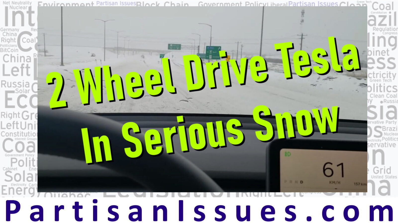 two wheel drive telsa standard range plus in serious snow