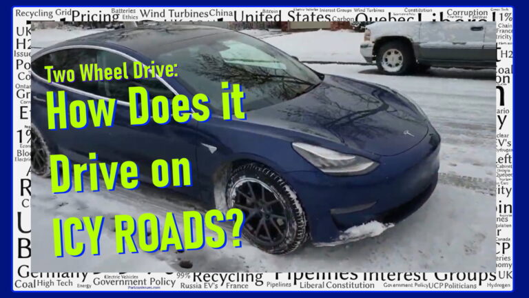 Tesla Model 3 SR+ Rear Wheel Drive on Icy Roads 2 wheel drive