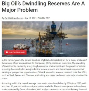 big oils dwindling reserves