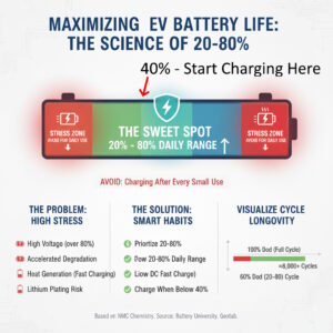 avoid small charges - charge at 40% battery on EV 80 20